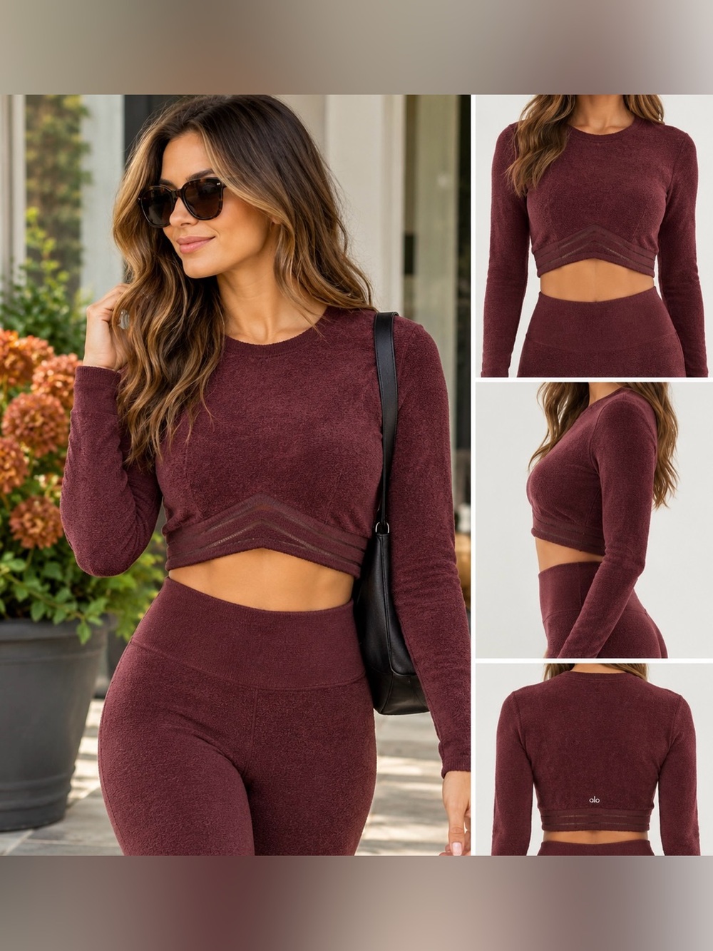 ALO Yoga Seamless Luxe Cuddle Coverup - Cherry Cola Color